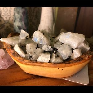 Beautiful 3 Raw Rainbow Moonstone medium size